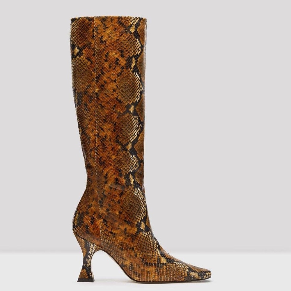 MIISTA Inga Snake Print Tall Boots